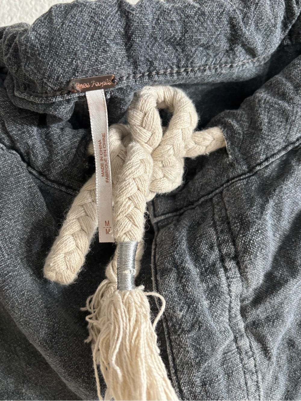 Free People Black Rope Drawstring Shorts - Picture 2 of 3